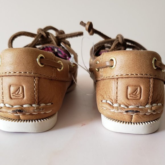 New *SPERRY* Baby Girl *Audrey* Brown Leather Loafers Shoes US 5M UK 4.5  EU 21 - Picture 5 of 7